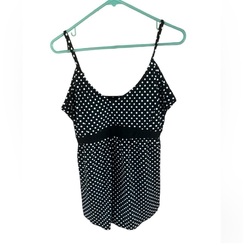 Swimsuit For All S4aSwim Polka Dot One Piece Swimsuit Black/ White Plus Size 16